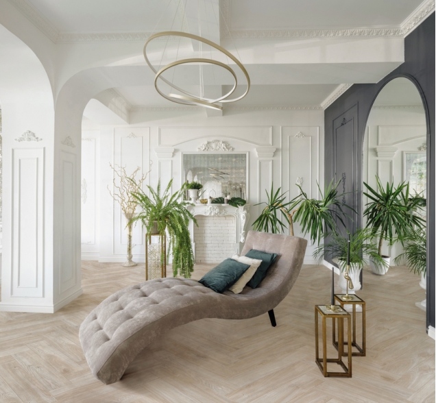 Виниловый ламинат SPC "Cronafloor" Herringbone Дуб Ницца (640*128*4,5 мм) — купить в Томске